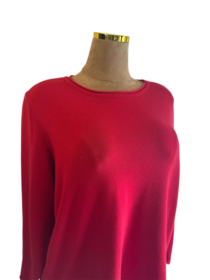 Suéter Chico’s Túnica Roja Calce Relajado, Suave y Ligero Talla 3 o XL 16 Foto 3 de 4