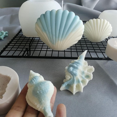 4 Pack Silicone Conch Resin Sea Shell Mold for Candles and Soap - Candle Making