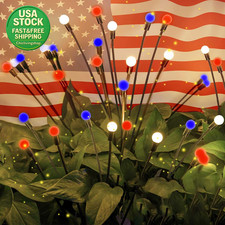 Solar American Flag Lights 4 Pack Independence Day Garden Decorations Red