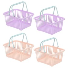 Mini Shopping Baskets with Handles Small Tiny Baskets, 4Pcs, Purple/Pink
