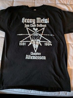 HEAVY METAL FAN CLUB 1981 VELBERT HMC Shirt LG kreator Sodom Tankard RARE OOP