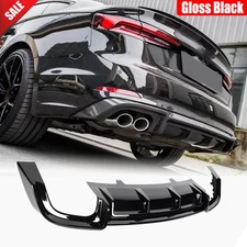 For Audi S5 A5 B9 Sline 2017-2020 Gloss Black Rear Bumper Diffuser Lip Spoiler