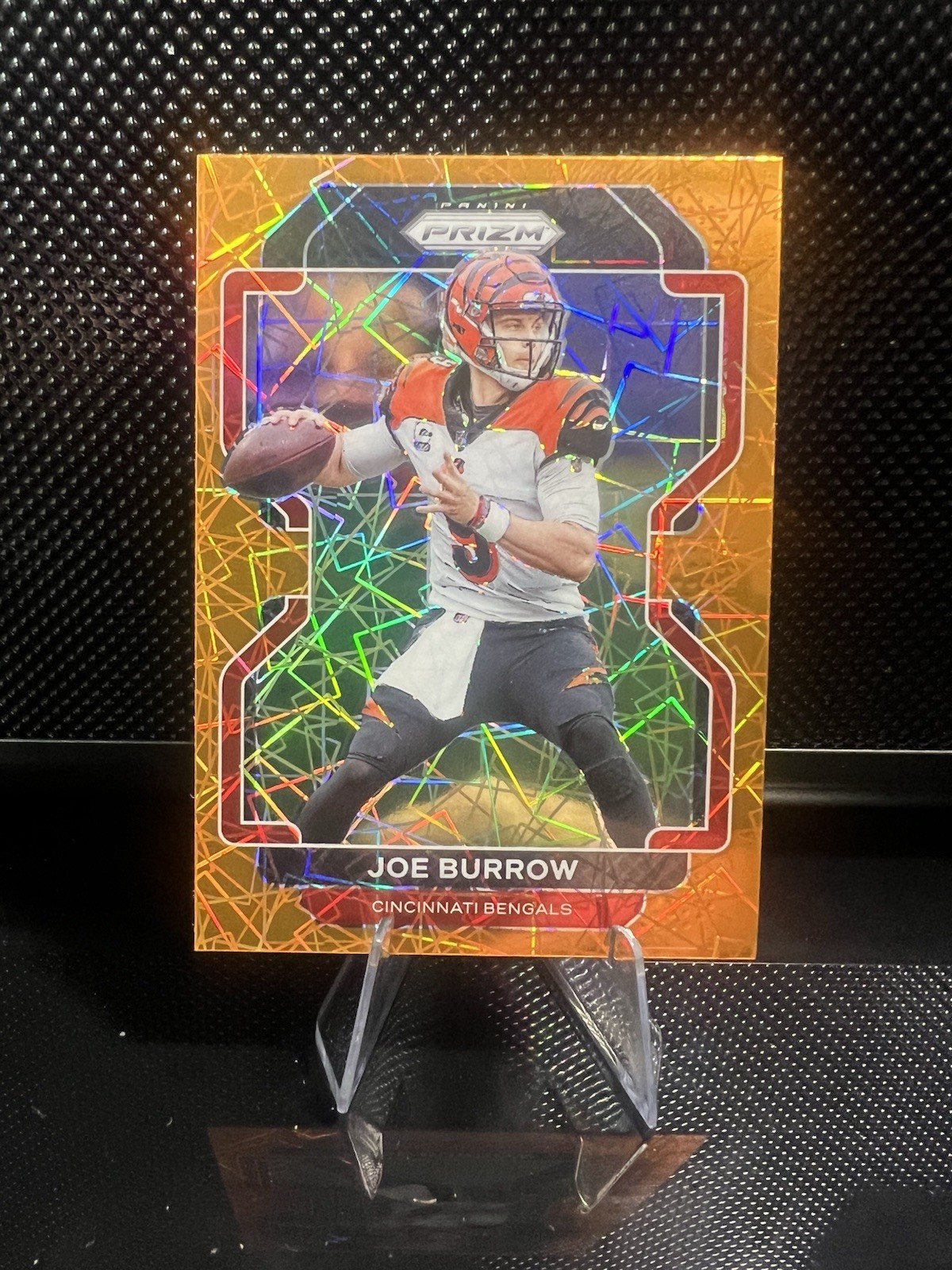 2021 Panini Prizm Joe Burrow #273 Orange Lazer Prizm Cincinnati Bengals 2nd Year