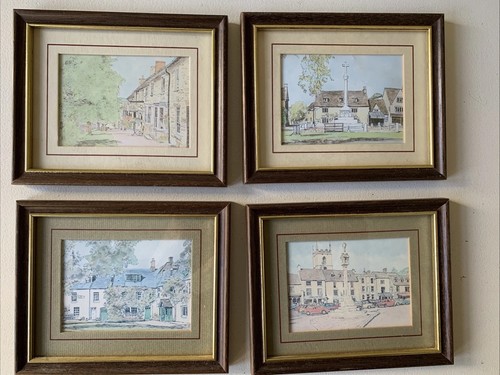 Set of 4 Pen & Ink Prints of The Cotswolds In England
