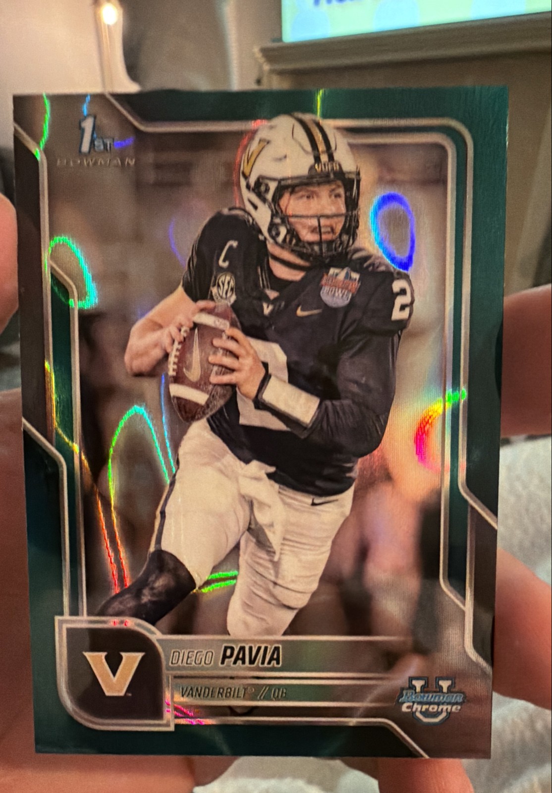 2025 Bowman University Chrome - Diego Pavia #190 Teal Lava Refractor (RC)