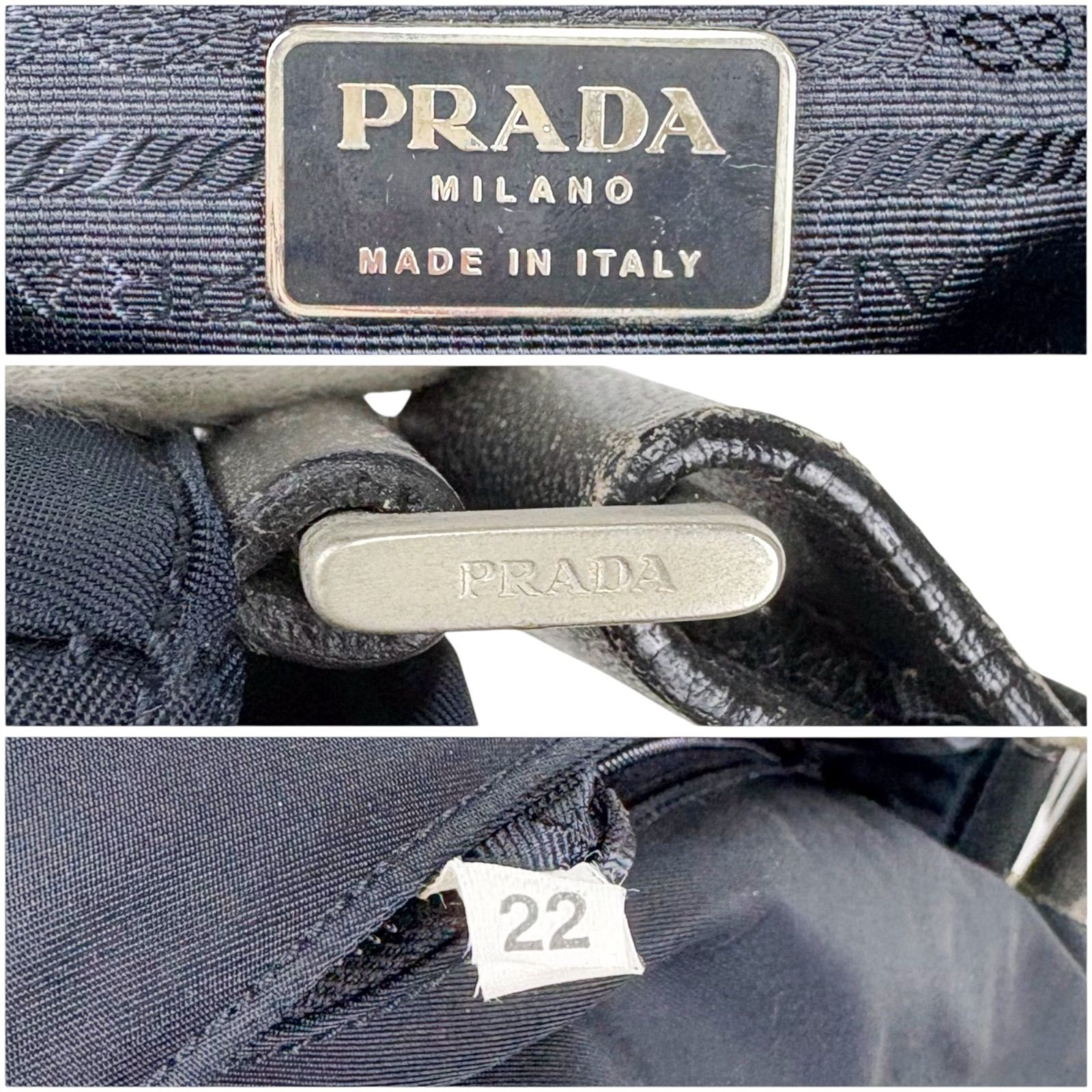 Prada Triangle Logo Nylon Shoulder Bag Navy Tessuto Nylon Authentic Vintage thumbnail 7
