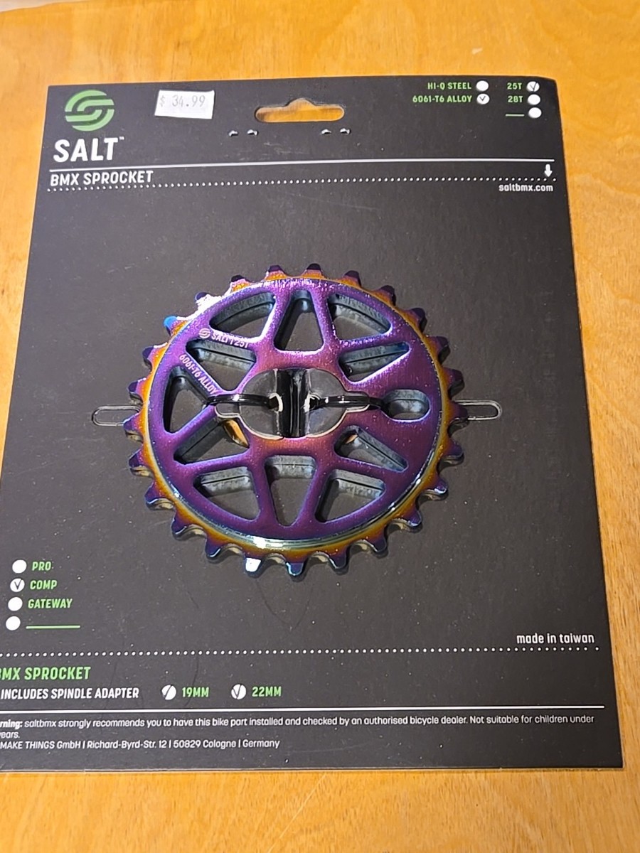Salt Comp Sprocket 25t OILSLICK 23.8mm Spindle Hole With Adaptors