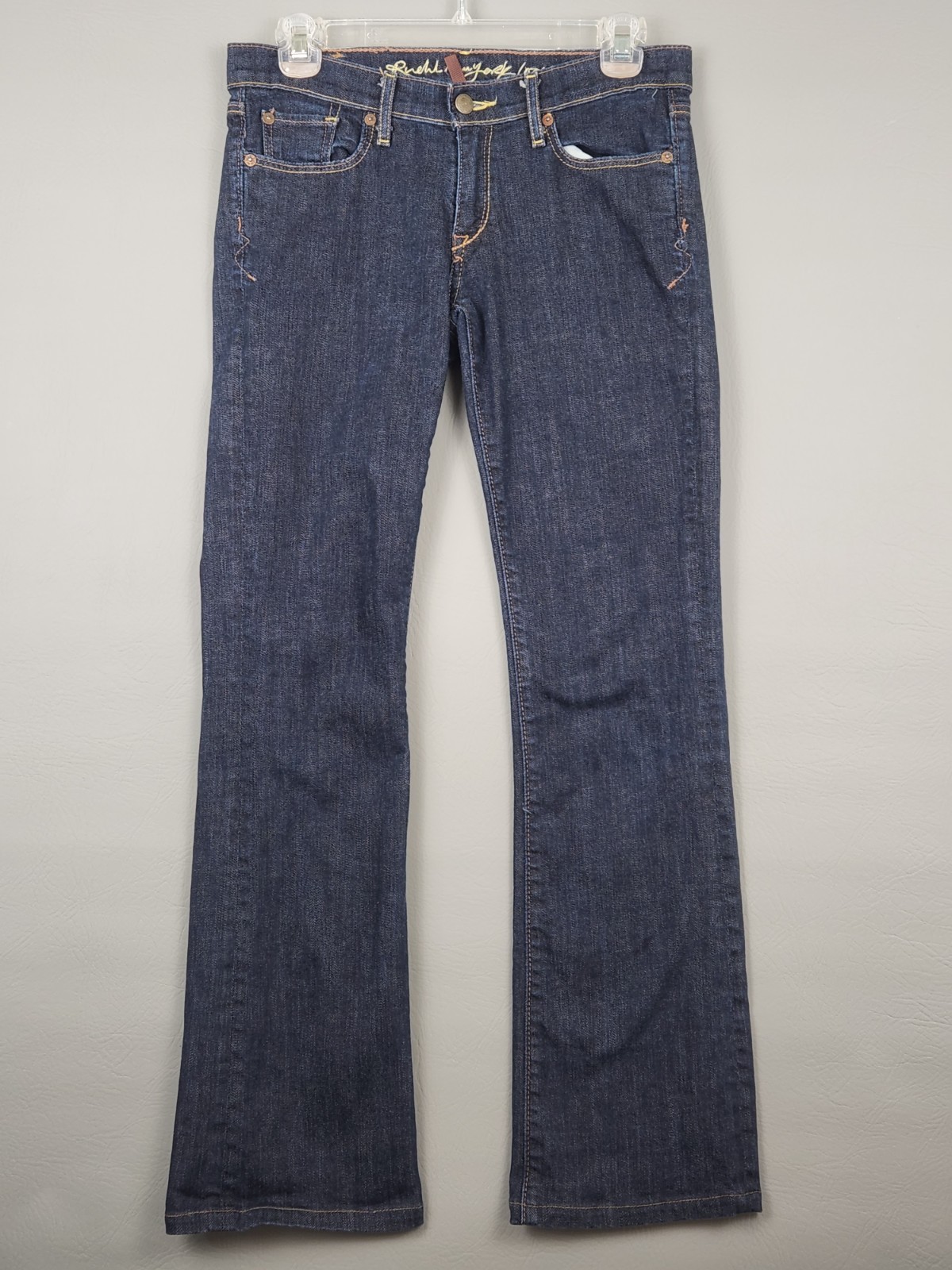 Ruehl No. 925 Womens 29x29 Premium Jeans Low Rise Distressed Flare Denim Bootcut