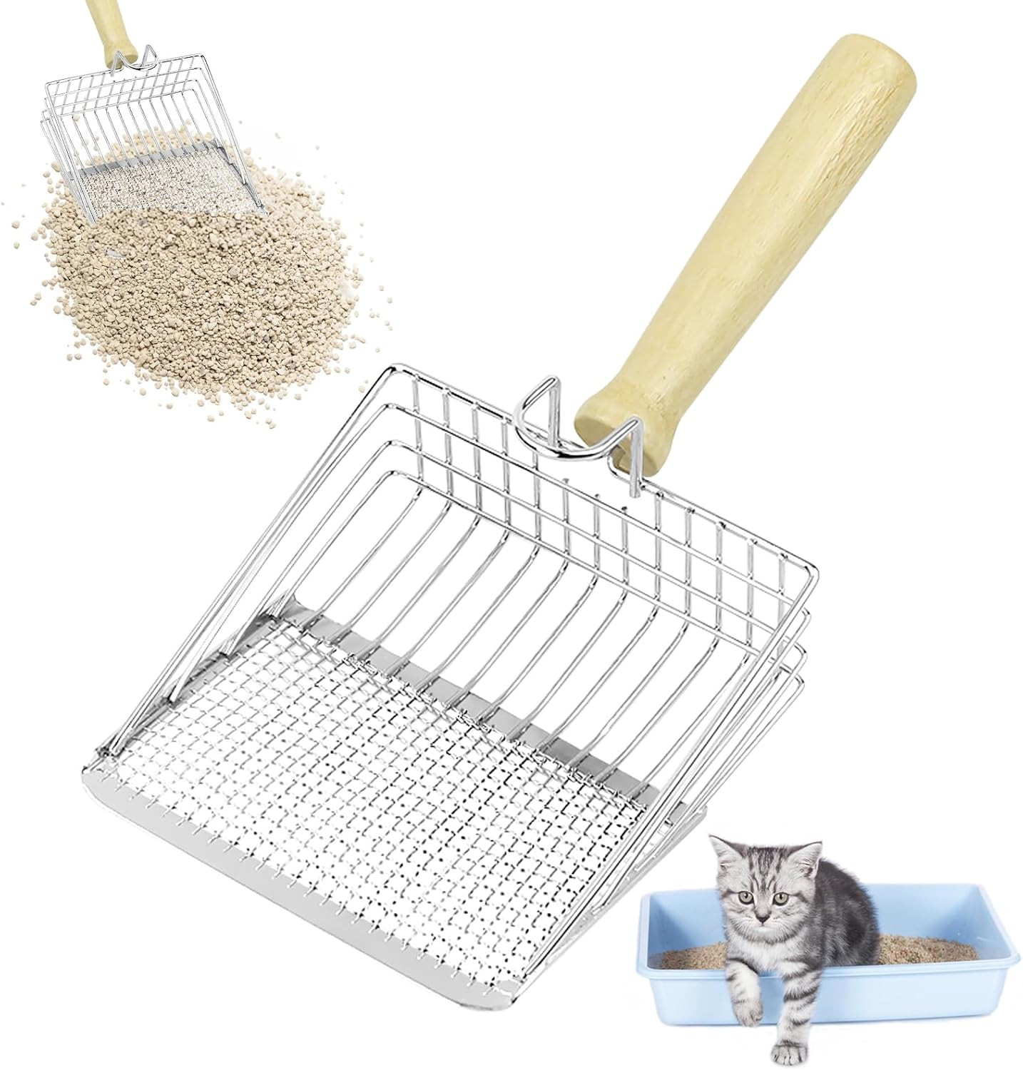 Paletta Lettiera Gatto, Pala per Setaccio, Paletta Lettiera Gatto Metallo, Pala 
