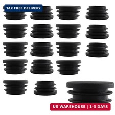 20Pcs 32mm 1-1/4Inch Round Plastic Plug, Pipe Tubing End Cap, Black Furniture F