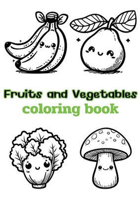 Fruits and Vegetables coloring book Beccanica K. Taschenbuch Englisch 2023