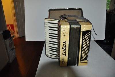 Vintage Rare Lubas Accordion With Case For Parts