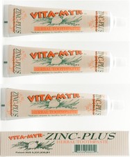 3 Pack VITA-MYR Zinc Plus Toothpaste 4 oz 4 Ounce Pack of 3 