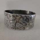 ​Vtg Sterling Silver 925 Spoon Ring Cigar Band Handmade Floral Size 10.75 Tested