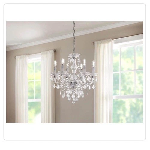 Hampton Bay Maria Theresa 6-Light Chrome w/ Clear Acrylic Chandelier HM-21022402 - Image 2 of 3