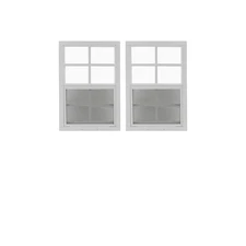 2 Pack White Shed Window 12" X 18" Flush Window