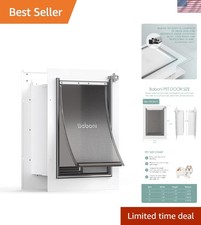 Easy Install Aluminum Lock Pet Door: Double Flap for Dogs and Cats Up to 40 lbs