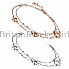 Love Charms Double Stranded Anklet Ankle Bracelet Barefoot Sandal Beach Jewelry