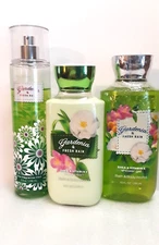 BBW Gardenia Fresh Rain 85% Fragrance Mist New SEALED Lotion Shower Gel Wash SET