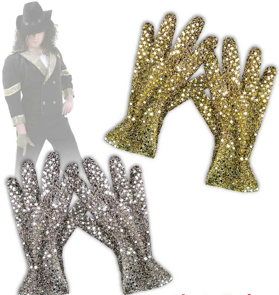 KARNEVALSTEUFEL Pailletten-Handschuhe gold / silber Michael Glitzerhandschuhe Fasching 125651513