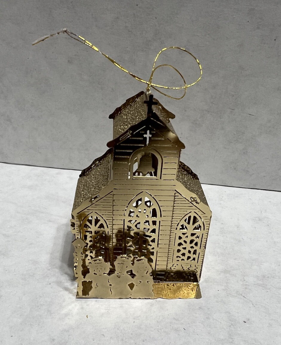 Vintage Gold 3D Church Ornament Filigree Windows - Some Age