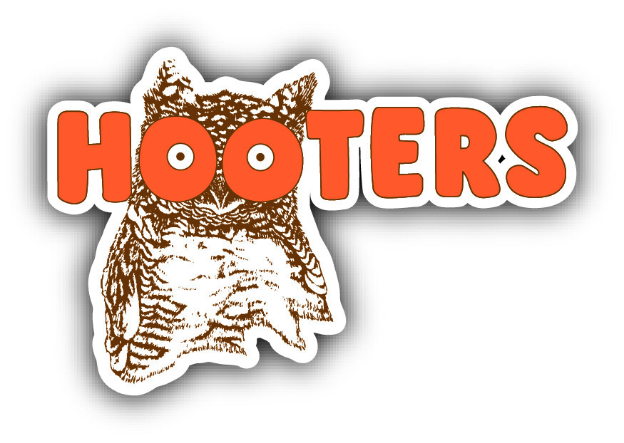 HOOTERS OLD DECAL STICKER 3M USA MADE TRUCK VEHICLE CAR RESTAURANT