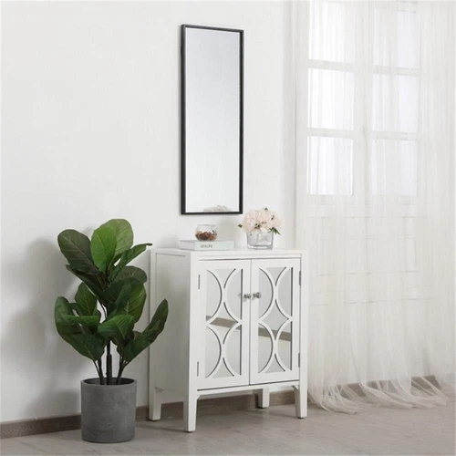 Elegant Decor Eternity 36" x 14" Contemporary Metal Frame Mirror in Black - Picture 9 of 9