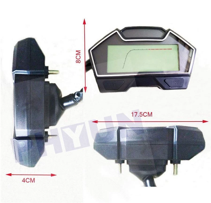 Motorcycle Speedometer Odo RPM Speed Fuel Gauge Kph Mph Water Temp Oil Meter - Image 3 of 4