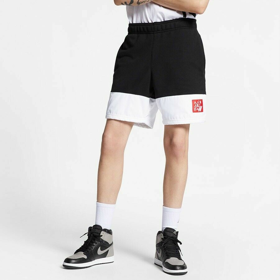Air Jordan Legacy Fleece Hybrid Mens Shorts Black White SZ XXL
