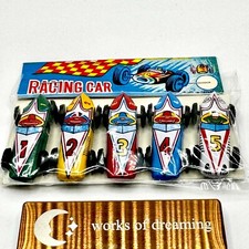 Vtg Japan Tin Racing Cars 5 1950s Japan Showa Limited Mini Toy Small Colorful