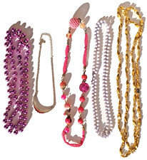Lot of 5 Girl's Costume Jewelry Necklaces for Dress Up Fun or Halloween Free Shi