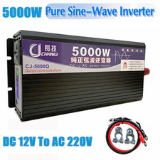 5000W Pure Sine Wave Power Inverter DC 12V to AC 220V Car Caravan Converter