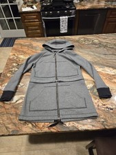 Lululemon Long  Short Of It Jacket Heathered Speckled Black 10 Full Zip READ