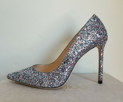 multicolor glitter pumps