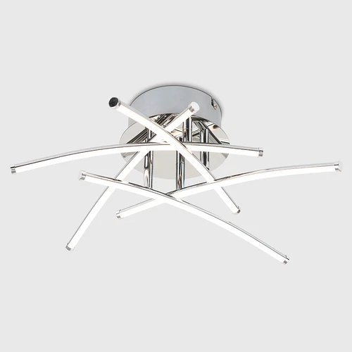 Ceiling Light Fitting Modern Chrome Flush Integrated LED Bulb Living Room Lounge - Picture 2 of 7