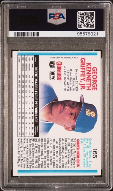 1992 Donruss Ken Griffey Jr. #165 The Kid Seattle Mariners PSA 9