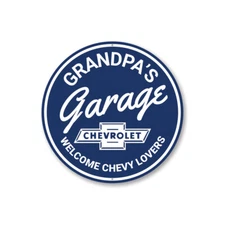 Grandpa's Garage Chevy Lovers Car Sign, Garage Aluminum Sign
