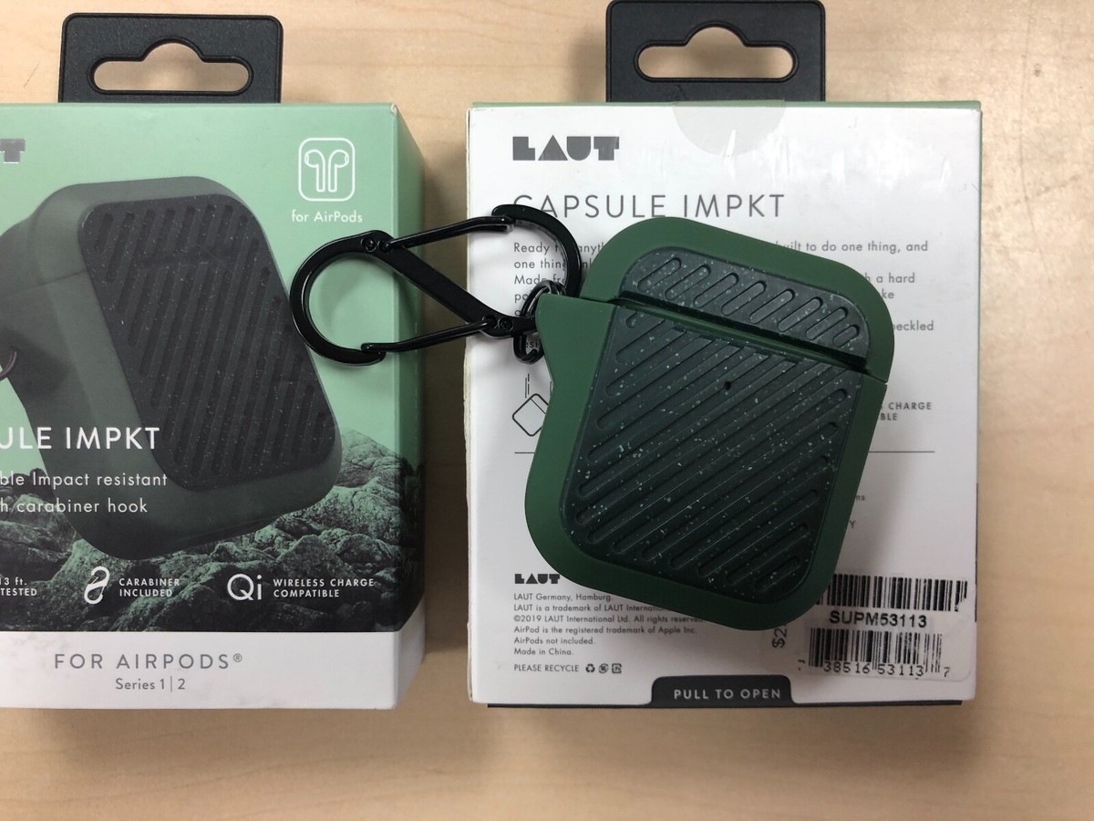 LAUT Capsule IMPKT Heavy Duty Case for AirPods Series in Moss Green