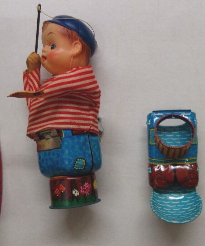 Jouet Mécanique JOJA JAPON – Pêcheur En Tôle, Fonctionne