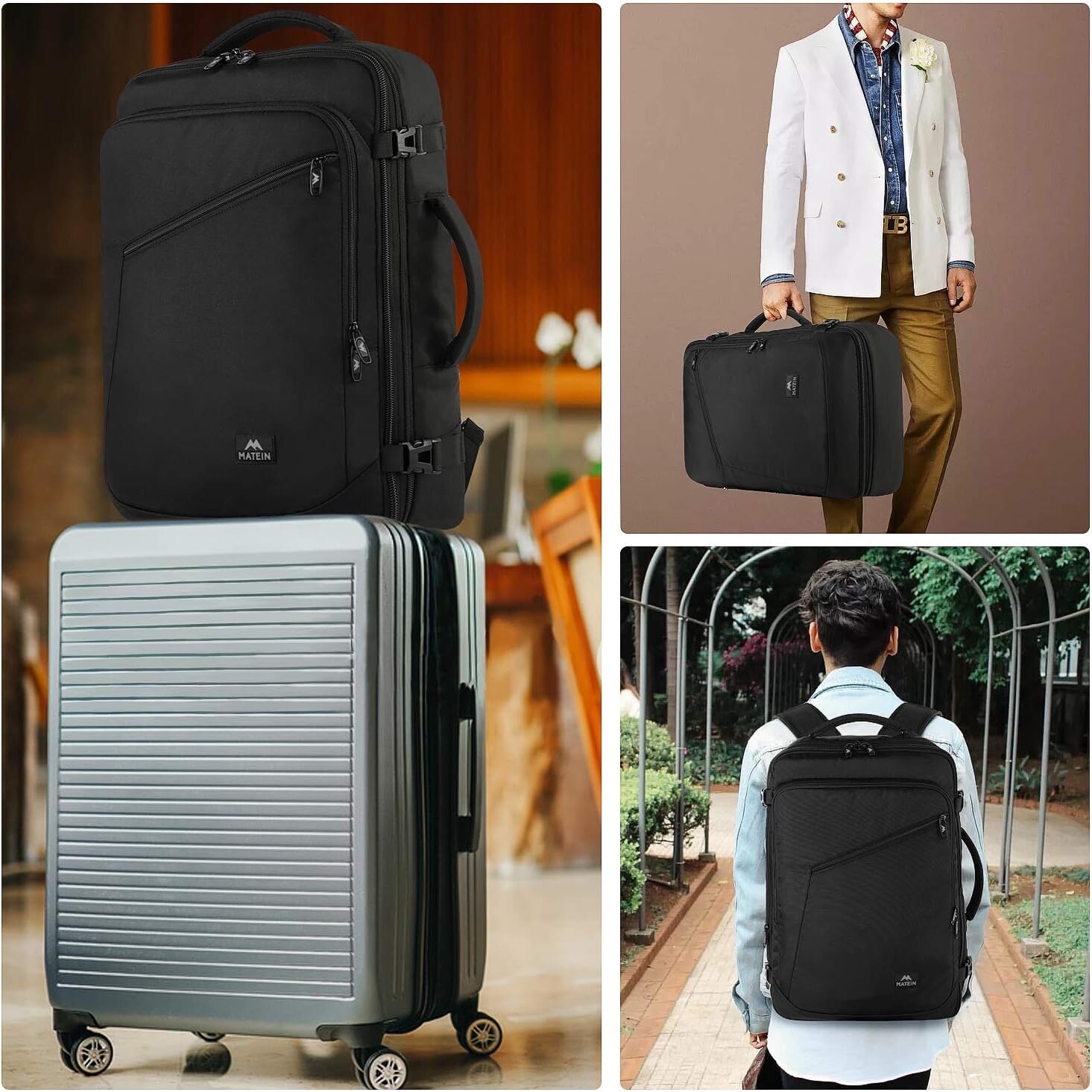MATEIN Carry on Backpack X-Large Travel Backpack Expandable Airplane Approved