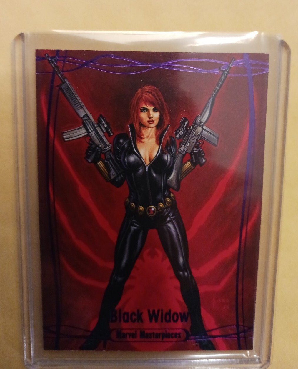 2016 Marvel Masterpieces TIER 2 EPIC PURPLE Parallel BLACK WIDOW #63 122/199