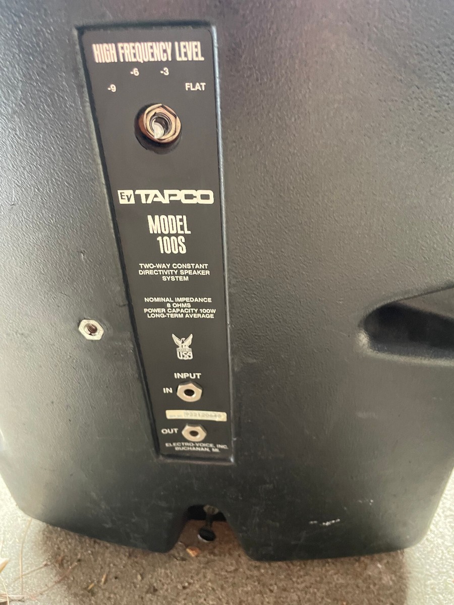 Electro Voice EV Tapco Model 100S① EV Electro Voice Tapco Two-Way Constant Directivity Speakers
