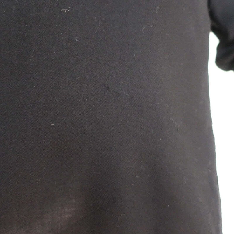 Blusa Helmut Lang con ribete de cuero negra viscosa talla pequeña manga larga Foto 2 de 4