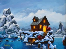 Michael Godard “Grape Escape” ORIGINAL Acrylic painting, COA & Appraisal