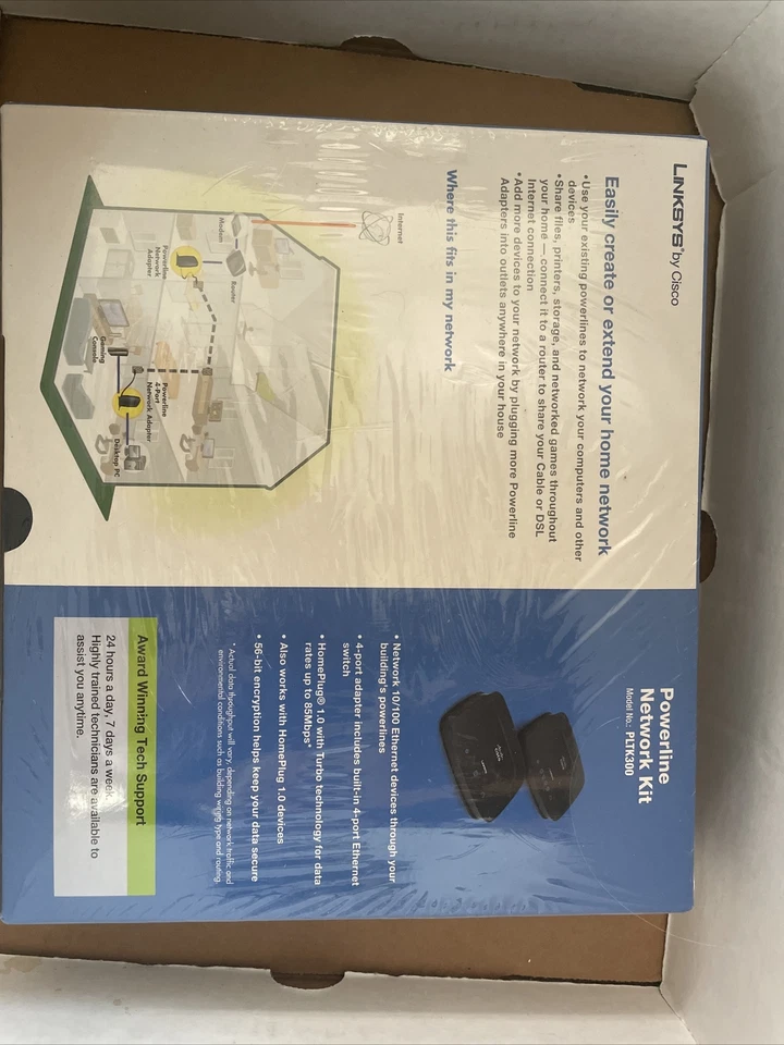 Cisco-Linksys PLTK300 PowerLine Network Kit Network Adapter - Image 2 of 4