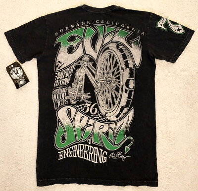 Affliction T-Shirt EVIL SPIRIT ENGINEERING NWT L Motorcycle Black
