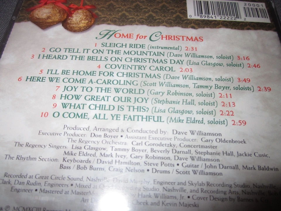 HOME FOR CHRISTMAS Tapestry Collection REGENCY SINGERS & ORCHESTRA CD SEALED NEW Foto 4 de 4