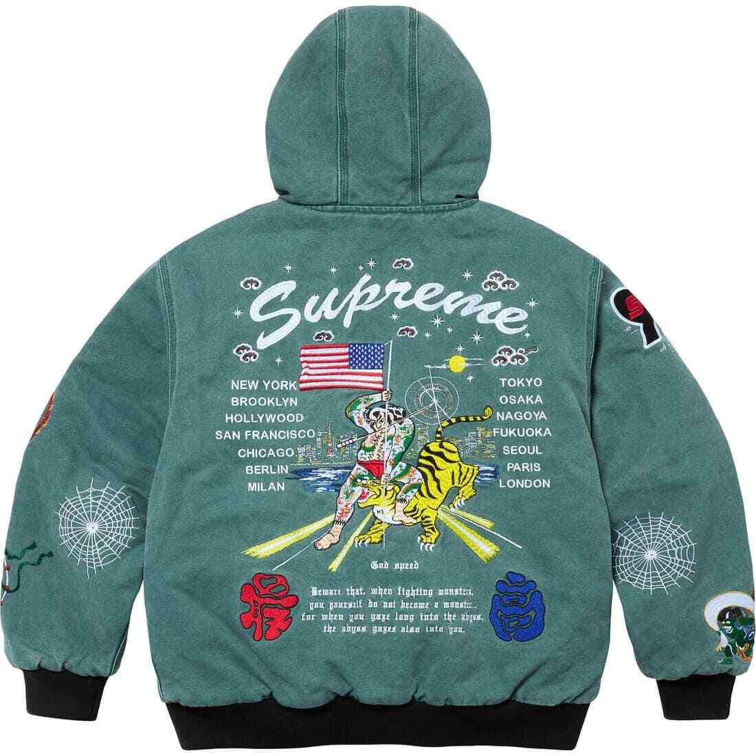 Supreme AOI Hooded Work Jacket Black Teal 2colors Size S-XXL Supreme AOI Hooded Work Jacket Black Teal 2colors Size S-XXL