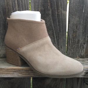 desert taupe suede and felt women's lacy booties