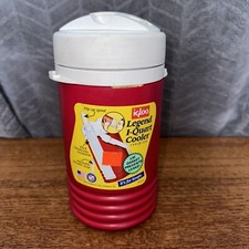 Vintage 90s Igloo 1 Quart Red Water Jug Cooler Flip Up Spout Made in USA 1997